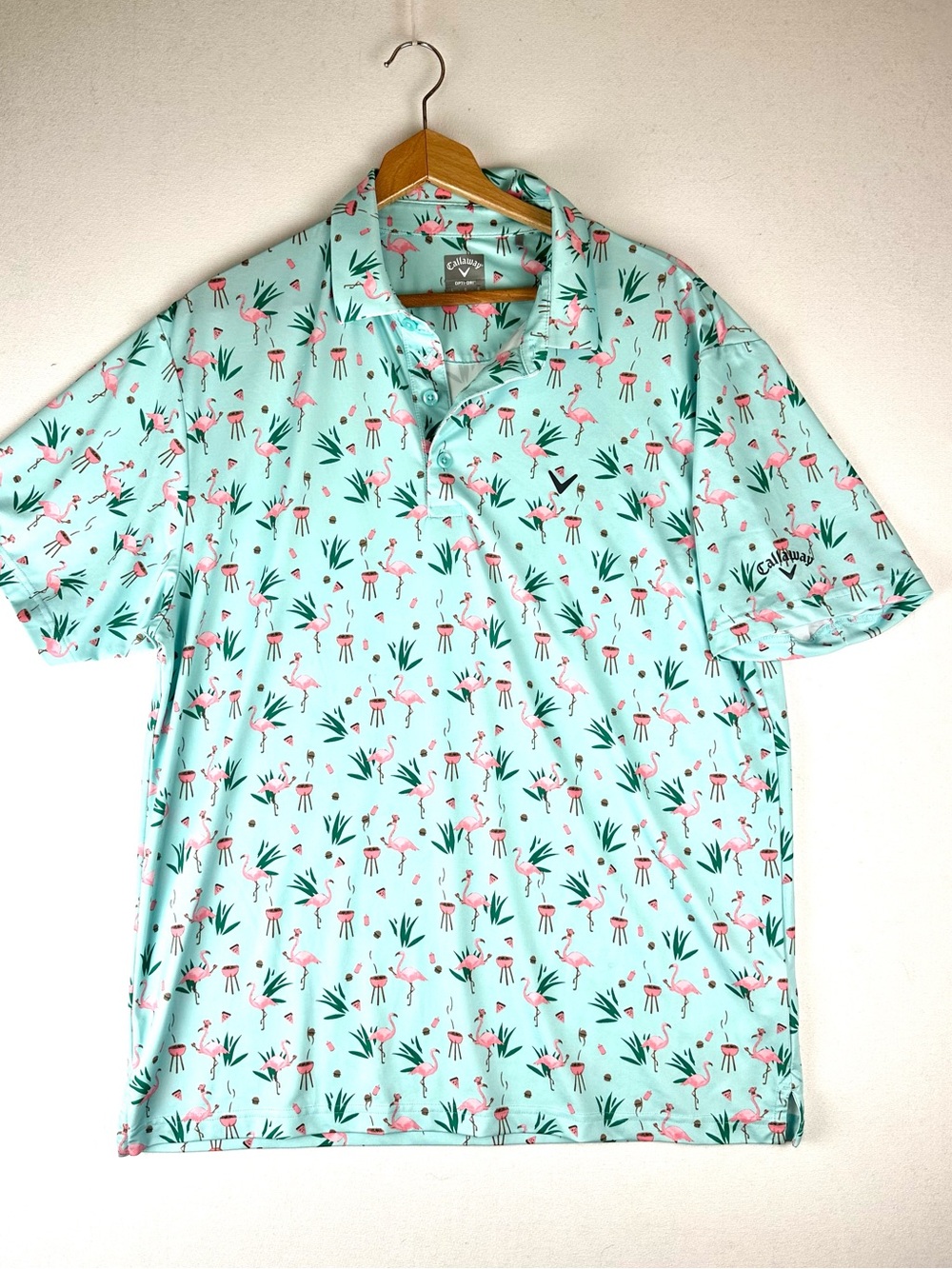 Callaway Opti-Dri Flamingos BBQ Polo Stretch Golf Resort
